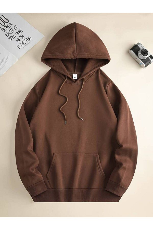 Machetta Unisex Fashion Sports Printed Oversize Winter Hoodie 3 Thread 100 Cotton Hooded Sweatshirt Trendyol