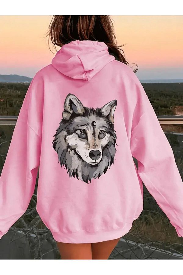 Wolf print sweatshirt on sale