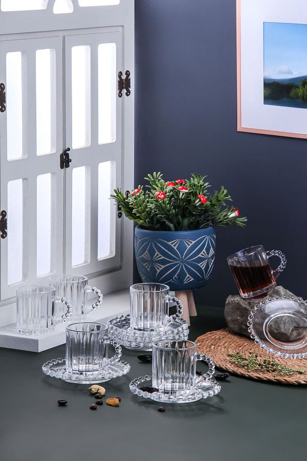 Sezka Life-Turkish Coffee Cup Beaded Glass Coffee Cup Set Luxury Glass Turkish Coffee Set 1