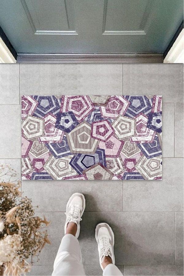 Lasirius-Plum Door Mat Hexagon Pattern 1