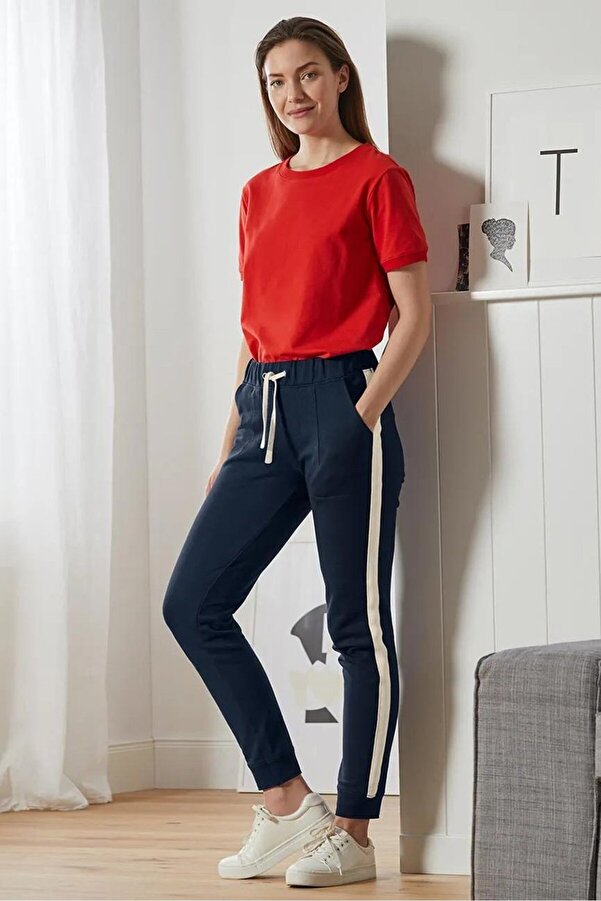Tchibo Women Drawstring Jogging Pants, Navy- Trendyol