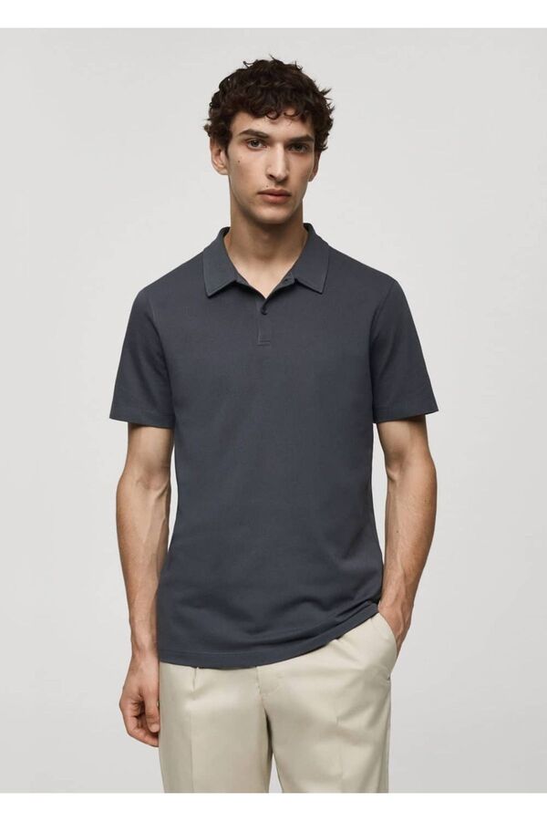 MANGO Man-Slim-Fit-Poloshirt aus Baumwolle mit Piqué-Textur 1