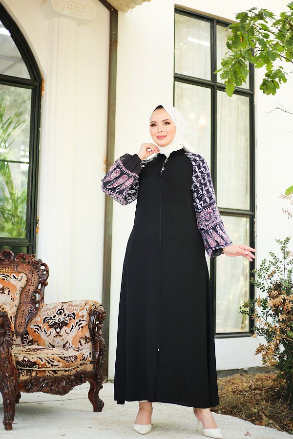 Ottoman Abaya Cap Abaya Black Long Trendyol