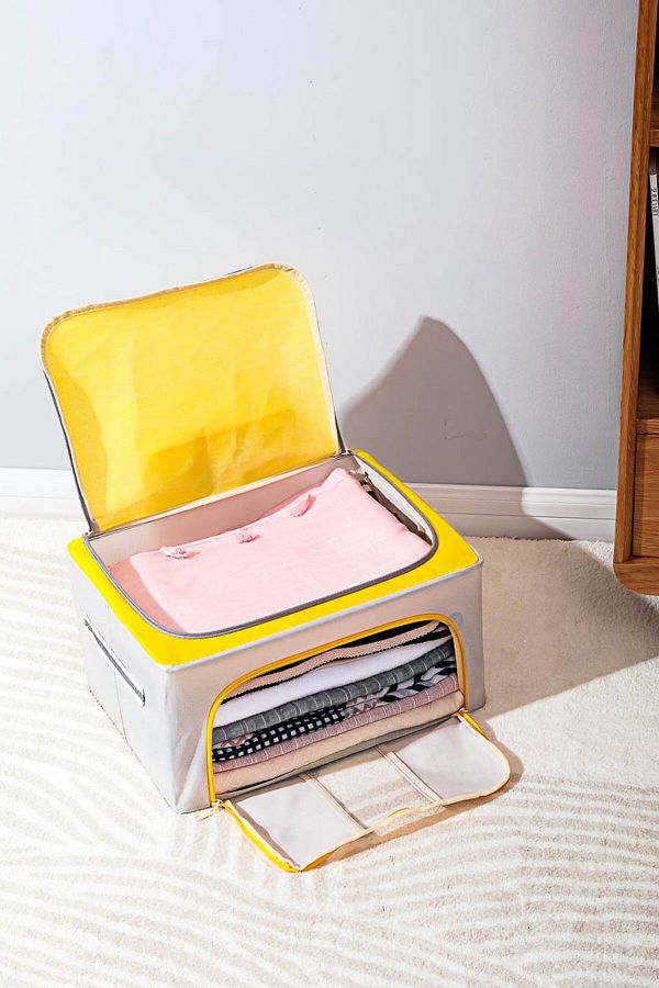 Miniso-Double Zipper Storage Holder 22L - Yellow 1