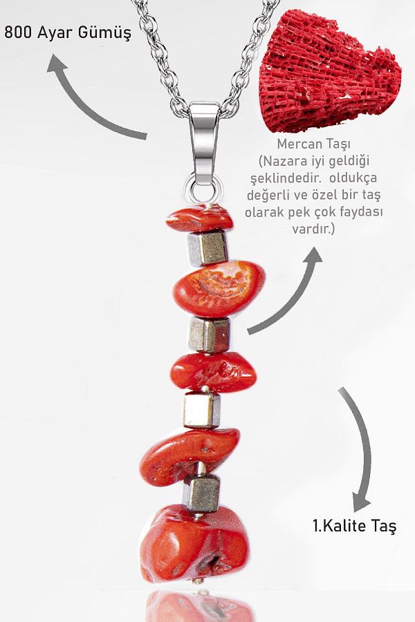 Red coral stone chain on sale