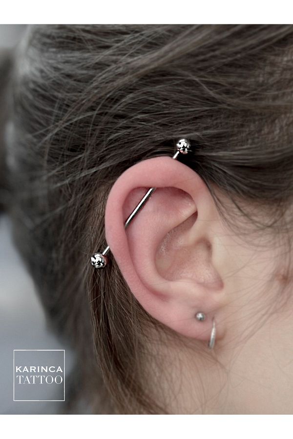 Kar nca Piercing 38 mm Surgical Steel Ear Industrial Piercing Bridge Trendyol