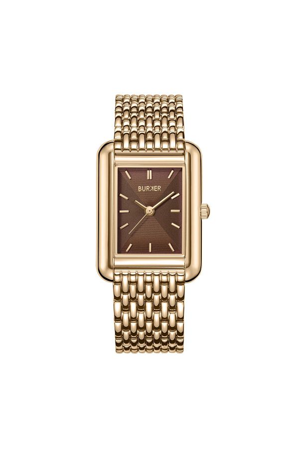 Burker-Damenuhr Olivia Gold Braun 1
