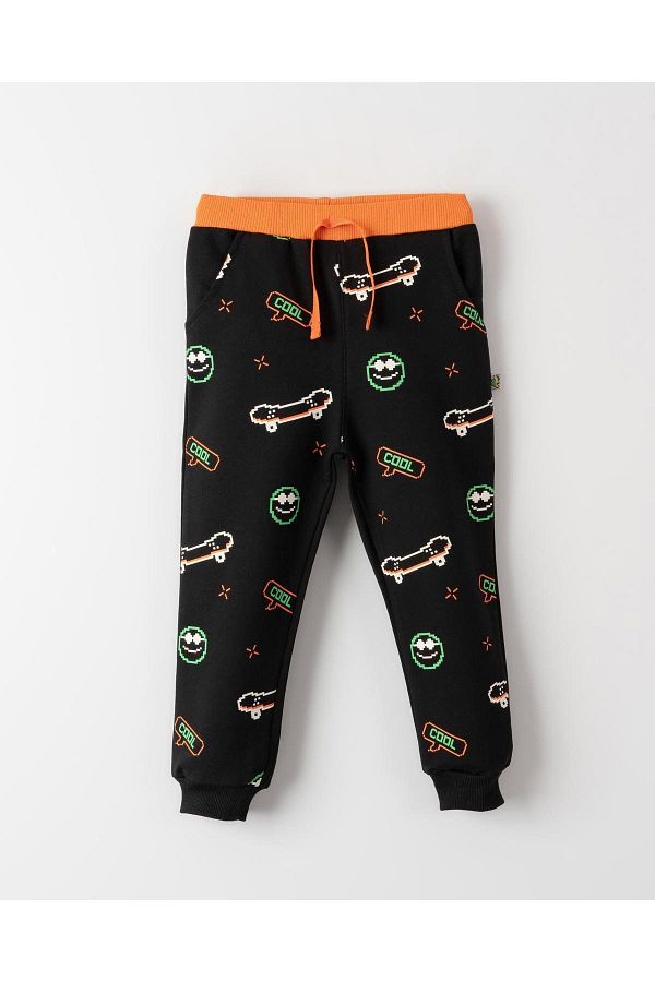 M l Kids Boy s Sweatpants COOL Emoji Skateboard Printed Trendyol