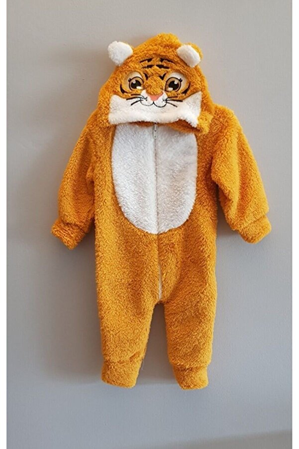 Bebelove Erkek/Kız Bebek Kaplanlı Welsoft Polar Çocuk Tulum