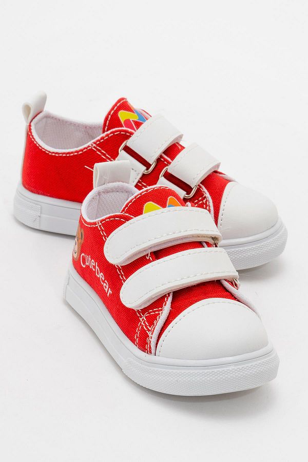 Toddler converse velcro red best sale