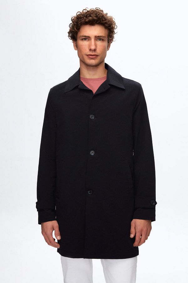 D'S Damat-Ds Damat Regular Fit Stone Plain Top Coat/Trencot 1