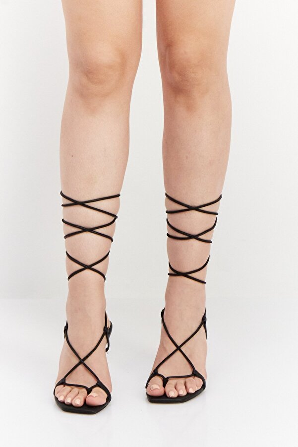 Kenneth Cole Women Belinda Tie Closure High Heel Sandals, Black