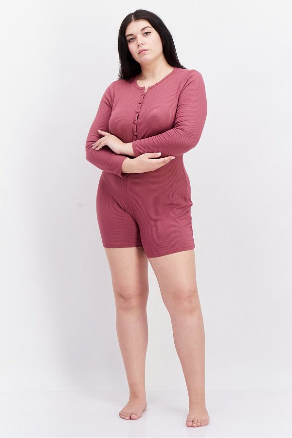 Long sleeve playsuit plus size new arrivals