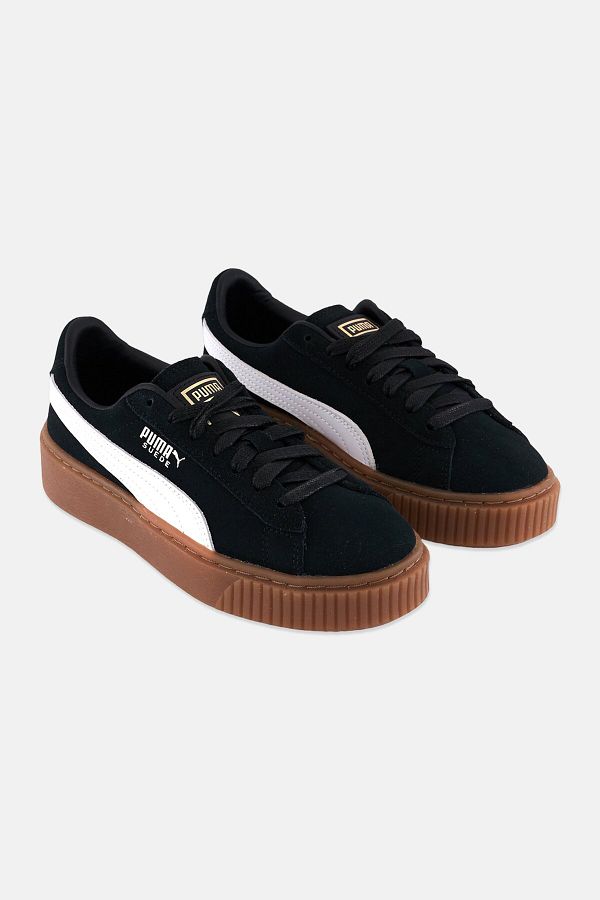 Puma Women Suede Core Platform Shoes Black and White Trendyol