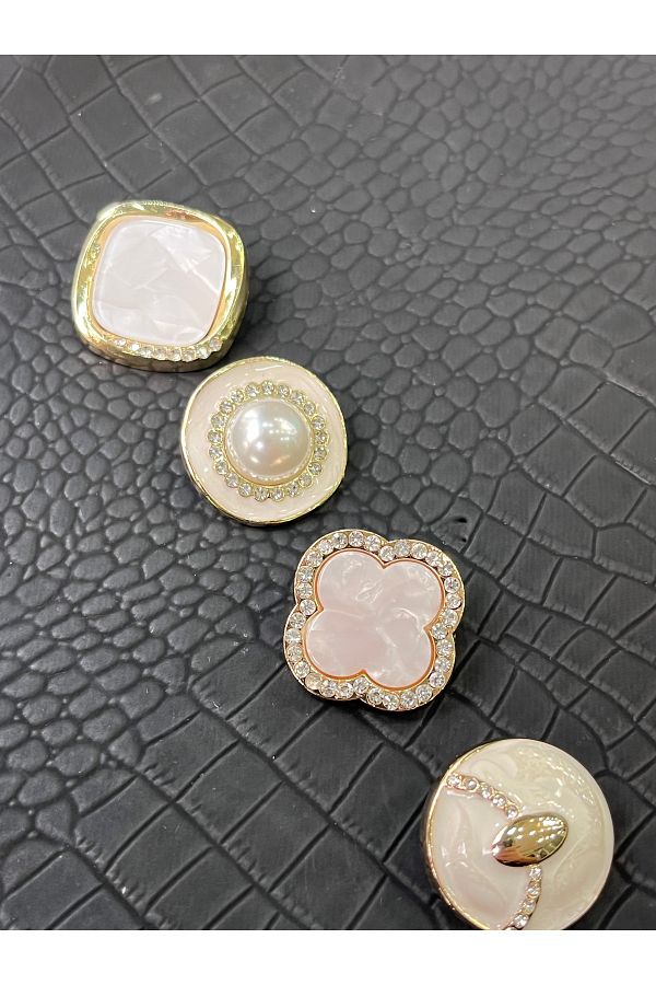 ODDA TASARIM ATÖLYESİ-Luxury Design White Mini Combin Button Set 1