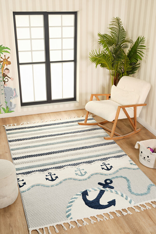 venucci home & living Quincey Bukleli Renkli Yumuşak Peluş Çocuk Odası Halı Bebek Odası Genç Odası Halısı