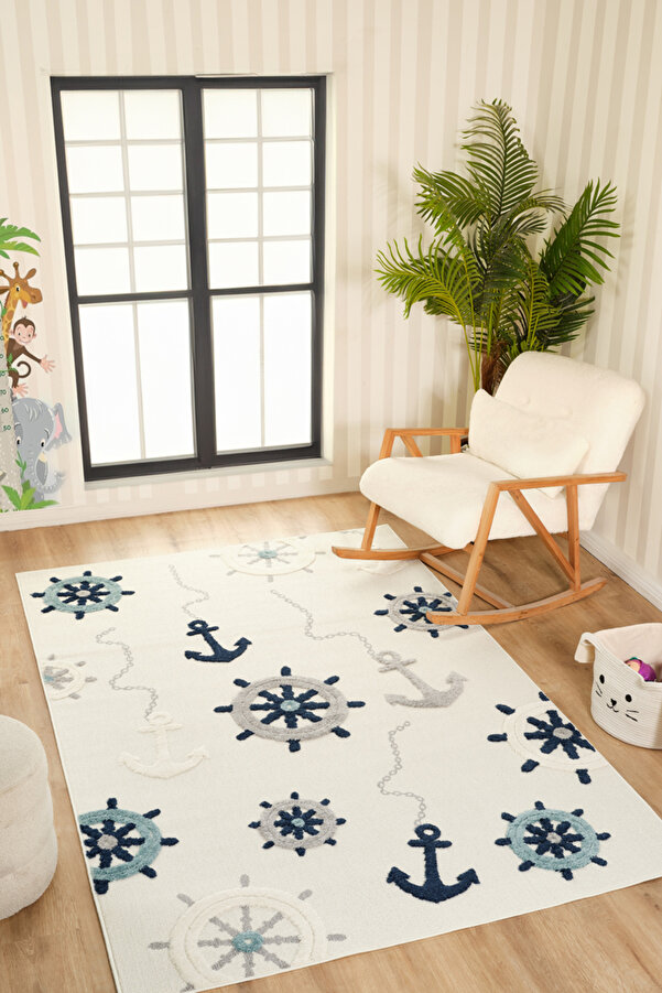 venucci home & living Quincey Bukleli Renkli Yumuşak Peluş Çocuk Odası Halı Bebek Odası Genç Odası Halısı