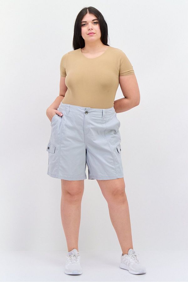 Style Co Women Plus Size Solid Cargo Short Grey Trendyol