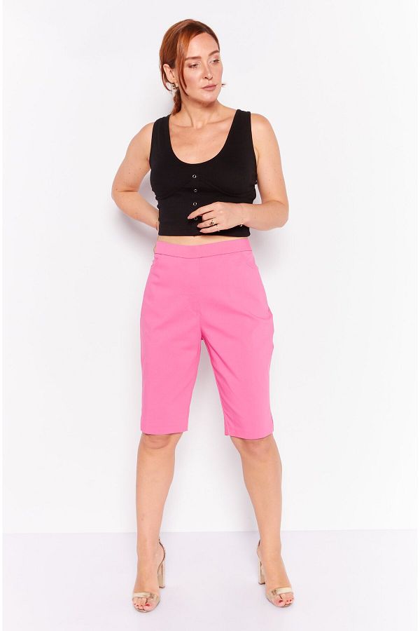 Alfred Dunner Women Solid Pull On Basic Short Pink Trendyol