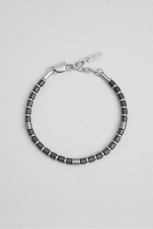 So CHIC...-Hematite Stone 21 cm Steel Men's Bracelet 1