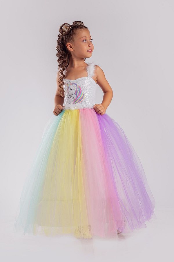 Minik Dolap-Costum pentru ziua de nastere Unicorn - Tarlatanlı Design 1