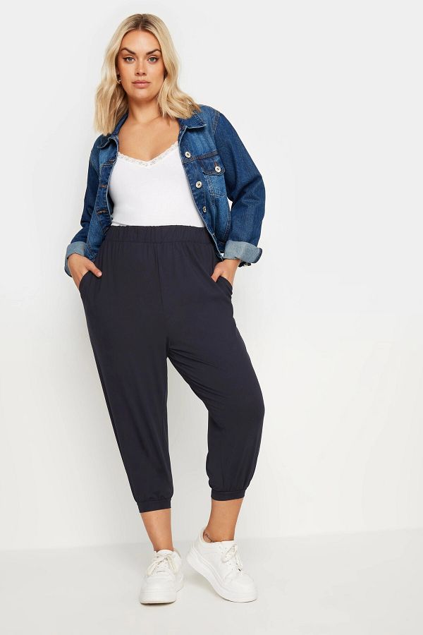 Stil Diva Large Size Jogger Pants with Rubber Detailed Belt and Leg303210 Trendyol