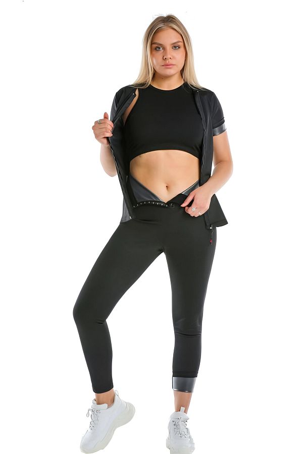 STAYF T Extra High Waist 3 Stage Agraph Thermal Sauna Leggings Slimming and Perspiration Effect Trendyol