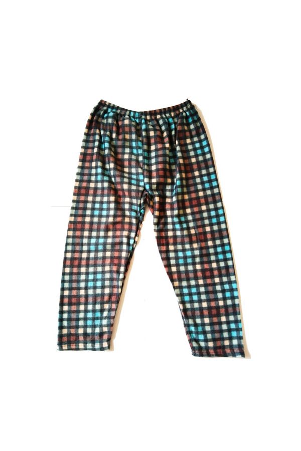 valeshoop Thermal Fleece Pajama Bottoms Square Pattern Plus Size Pocketless Home Wear Trendyol