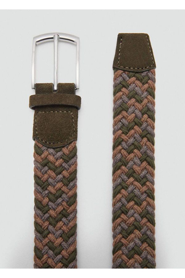 MANGO Man-Elastic Belt with Colored Braids 1