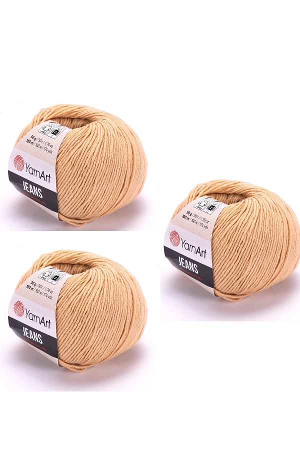 Yarnart-Yarn Art Jeans 07 Beige 3-Pack Amigurumi Knitting String Cardigan Knitting String Baby String Punch String 3-Pack 1