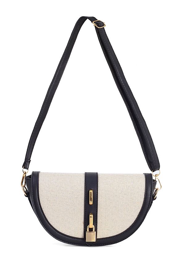 SOHO-Stylish Minimal Hand and Shoulder Bag with Adjustable Crossbody Strap and Special Design Lock Accessory 1