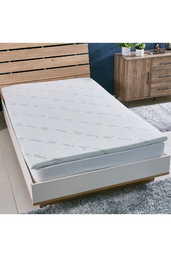 Home Box-Comfort Bamboo Memory Foam Twin Mattress Topper 120x200x4cm 1