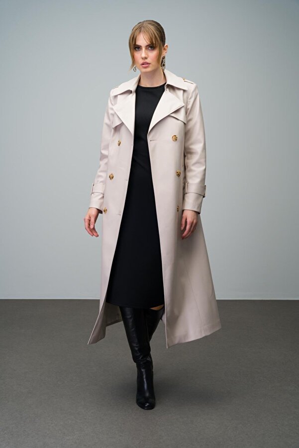 Leather Mantel Cape Olcay Double Breasted Leather Trench Coat Cape