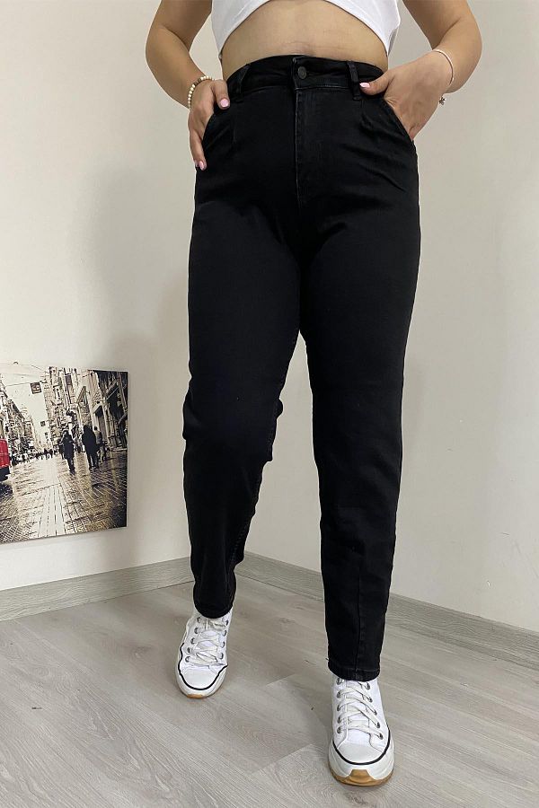 İstangül Butik-Full Lycra Large Size Jeans with Cuffs 1