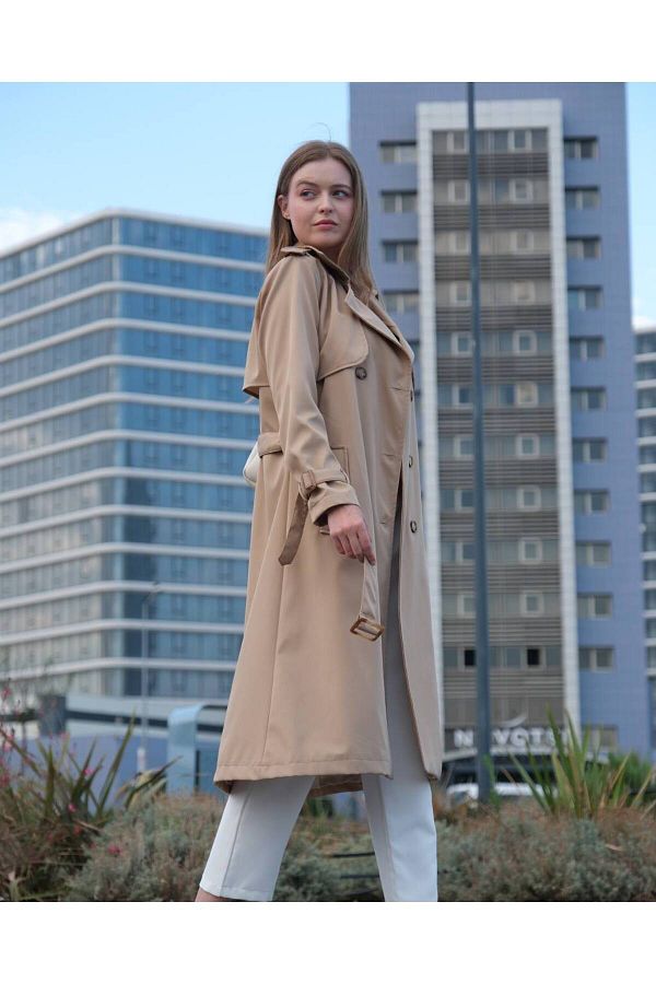 migi life Bundit Fabric Stylish Trench Coat Trendyol