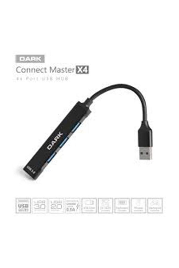 Dark-DK AC USB34A 4 Port USB HUB USA-A 1XUSB-A3.0 3XUSB-A2.0 1