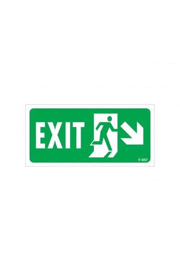 RUBY BOUTİQUE-Exit Right Down Warning Sign 17.5x25 CODE: 957 1