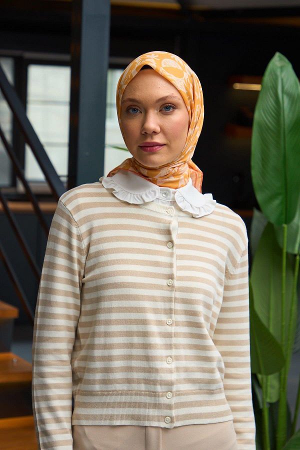 İpekhan-Harmony Collection Soft Scarf Gold Cream 1182-04 1