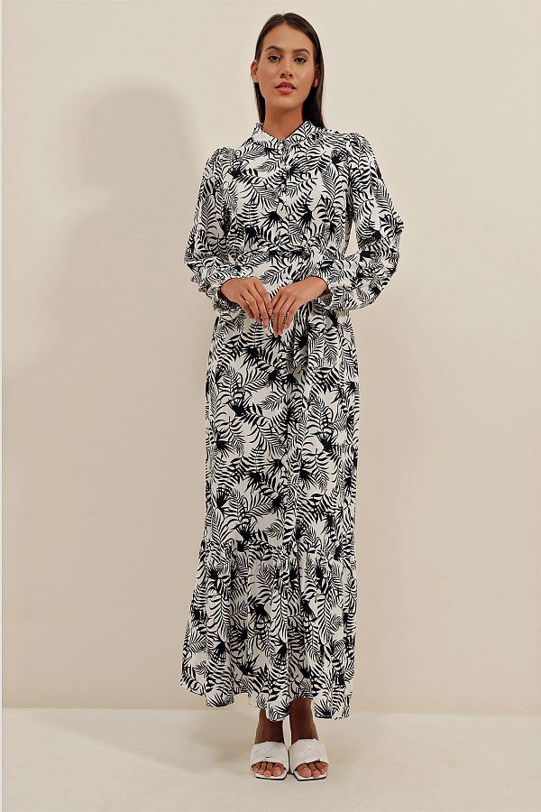 Bigdart-2158 Kleid mit exotischem Muster – D. Schwarz 1