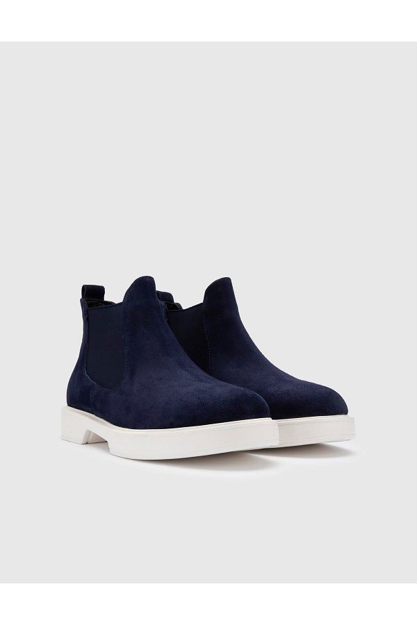 İLVİ-Anneka Genuine Suede Leather Women's Navy Blue Boots 1