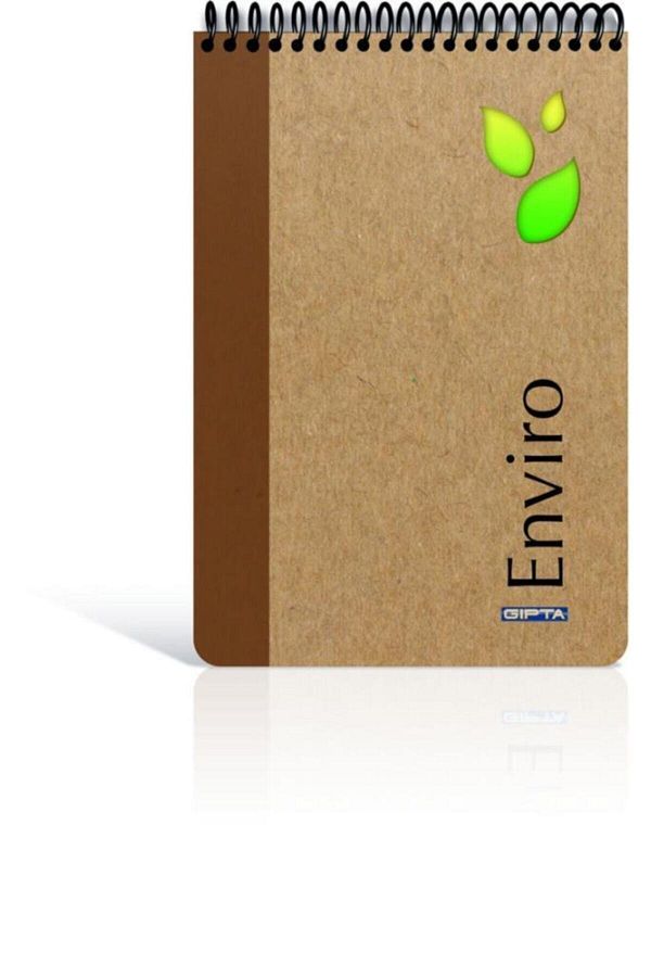 Gıpta-Enviro A4 Spiraled Kraft Hard Cover Memo Pad (notepad) 100 Sheets Unlined (Pack of 4) 1