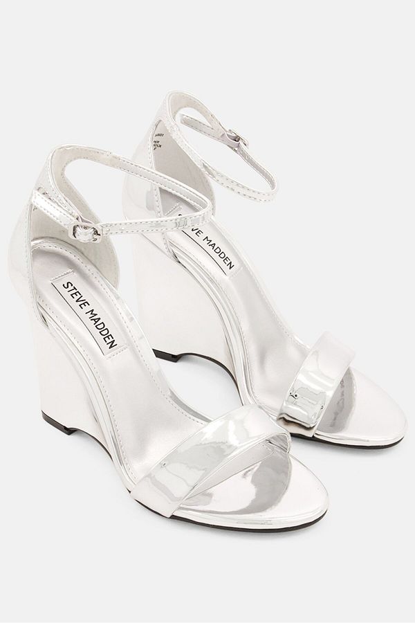 Steve Madden Women Mallor Adjustable Buckle Wedges Silver Trendyol