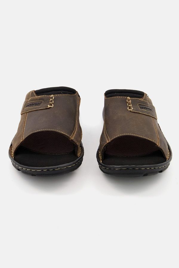 Rockport Men Wide Darwyn Slip On Sandals Brown Black Trendyol