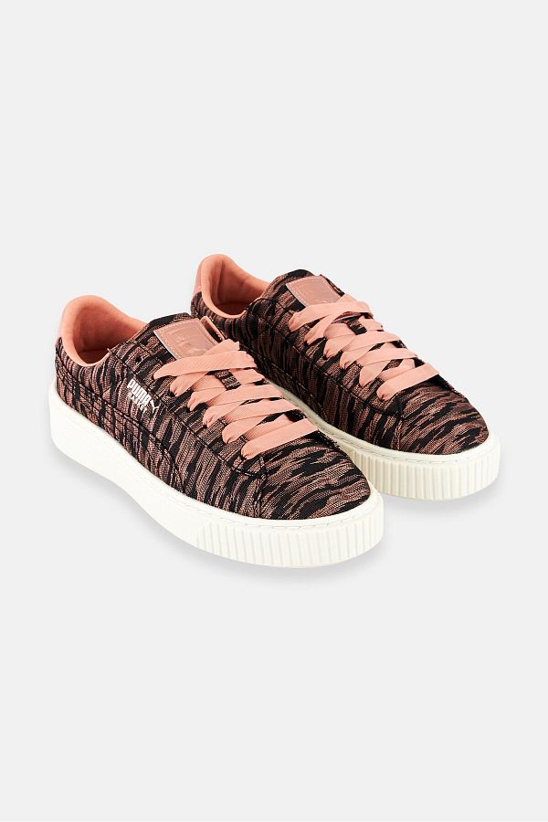 Puma basket platform velvet rose hot sale