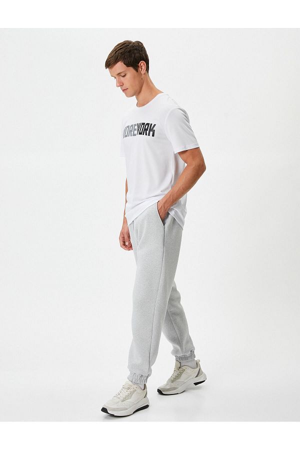 Koton-Grau melierte Herren-Jogginghose – 4WAM40161NK 1