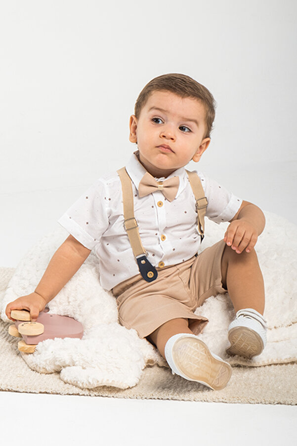 Mai Perla 4 Parça Yazlık Erkek Çocuk Gömlekli Slopetli Özel Gün Takım