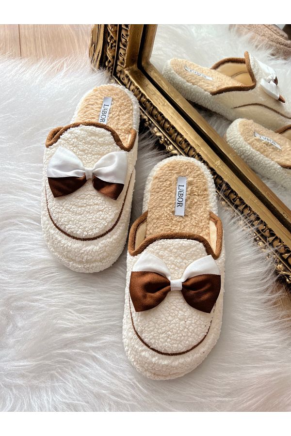 labor collection Slippers Beige Flat Trendyol