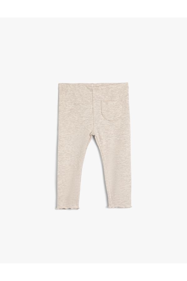 Koton-Cotton Basic Tights - Ribbed and Pocket Detail 1