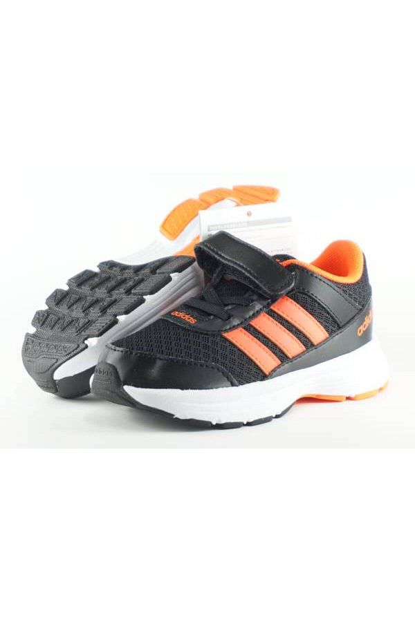 adidas Aq1451 Cloudfoam Vs City Inf Children s Black Orange Walking Shoes