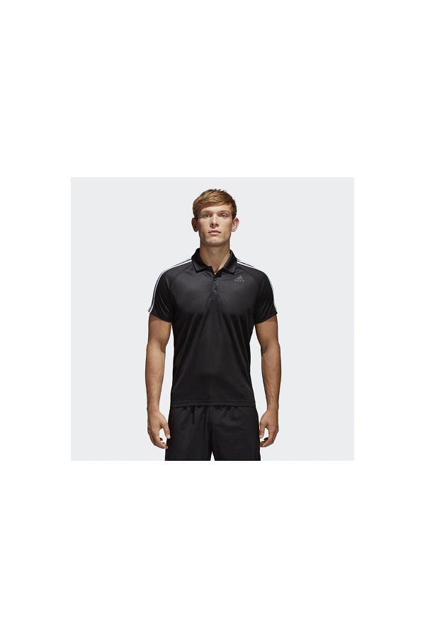 adidas Bk2601 D2M 3S Polo Neck Men s T Shirt Black White Trendyol